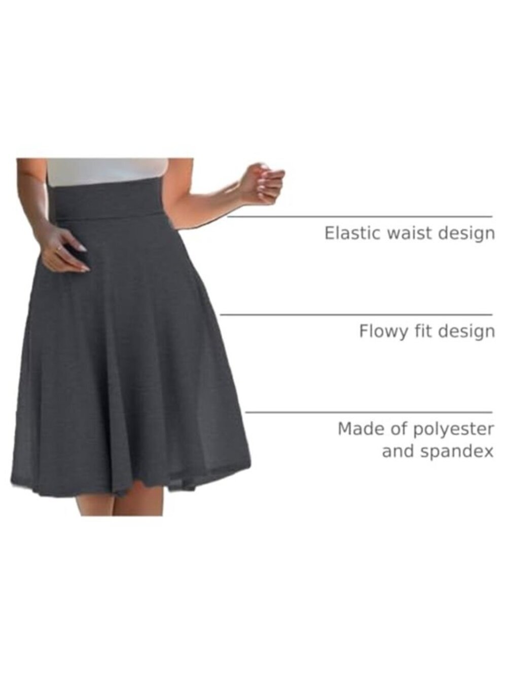 3 Pack Women's Midi Length Skirts - Picture 4 of 7